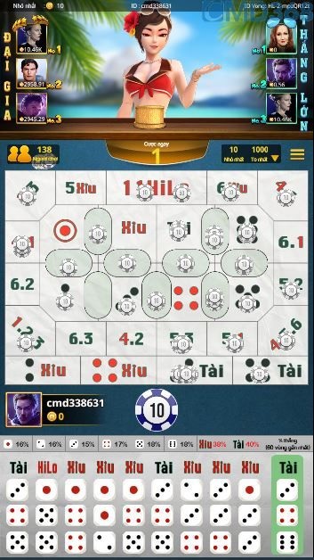 bố cực bàn chơi tài xỉu thái