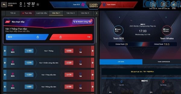 kèo từng game đấu